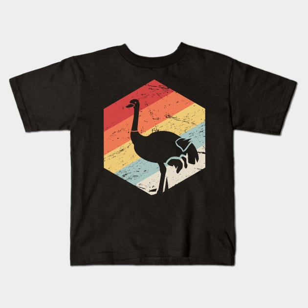 Retro Vintage Ostrich Icon Kids T-Shirt by MeatMan